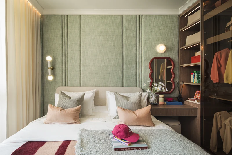 CANVAZ Palette Cherngtalay — bedroom with a full-wall built-in wardrobe