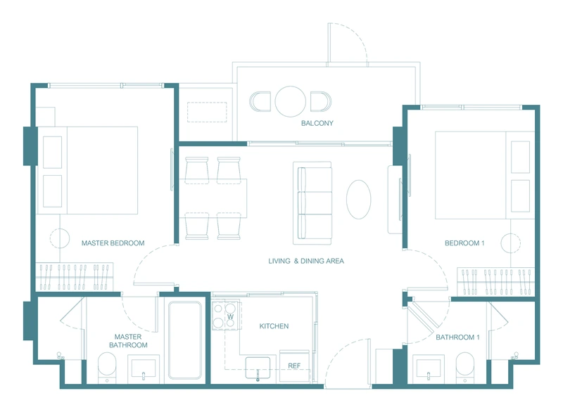 CANVAZ Palette Cherngtalay — floor plan 2A(Garden), 63.5 m²