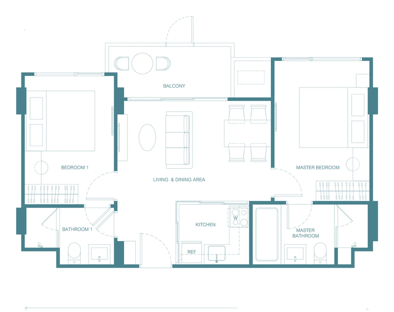 CANVAZ Palette Cherngtalay — floor plan 2Am(Garden), 63.25–63.5 m²