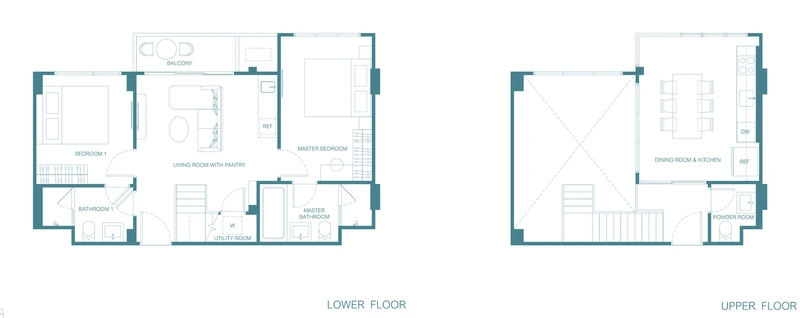 CANVAZ Palette Cherngtalay — floor plan 2Bm(Duplex), 85.0–85.25 m²